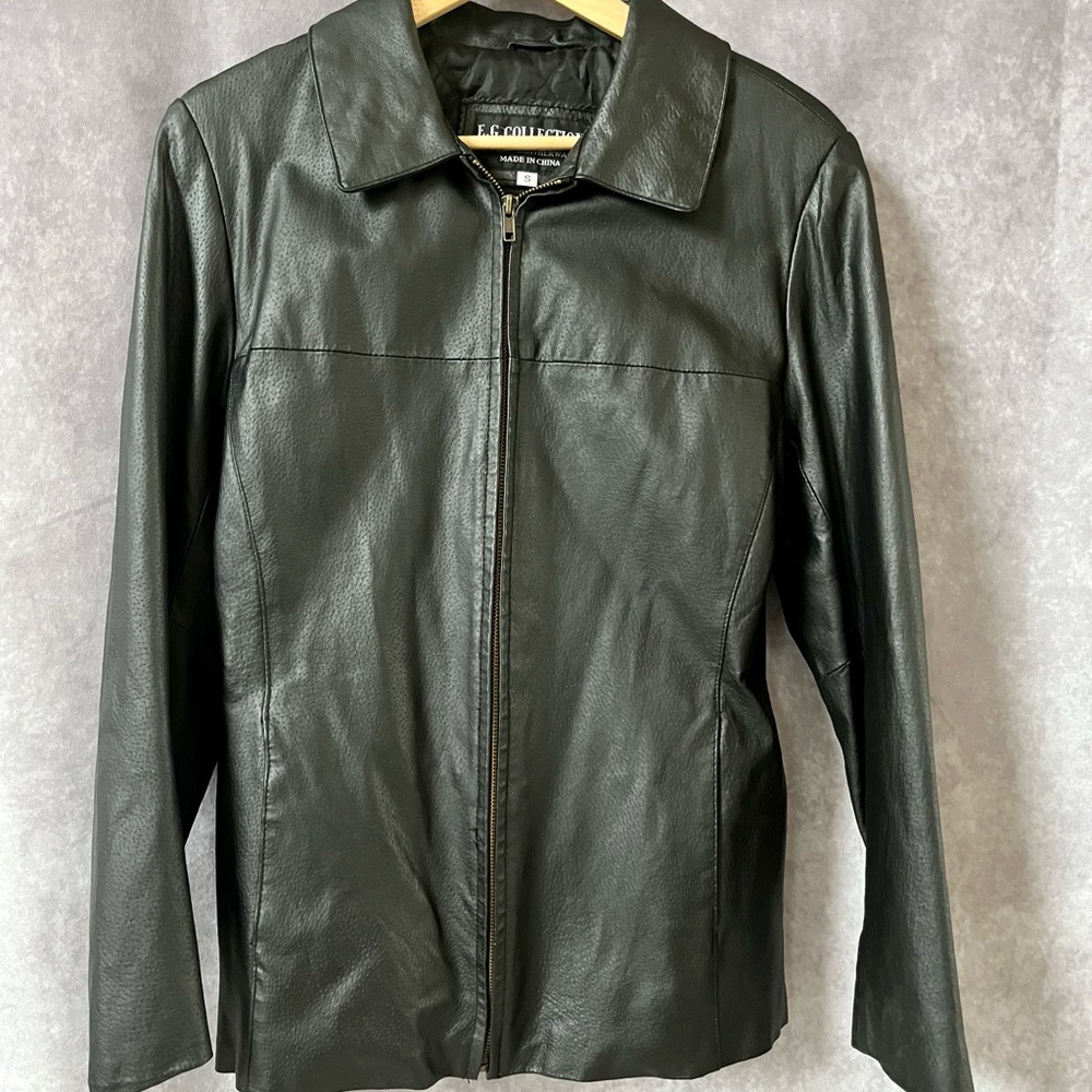E. G. Collection Leather Jacket Small Black